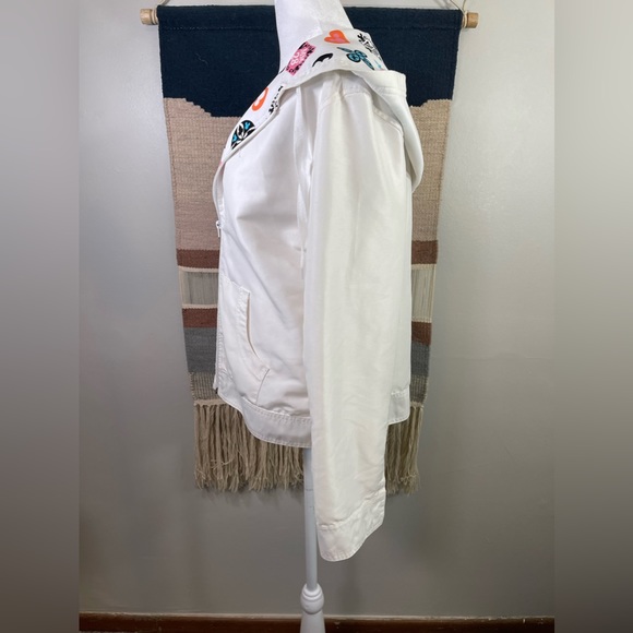 Authentic Disney Worlds White Cotton Mickey Mouse Zipper Hoodie Jacket M - Picture 4 of 9